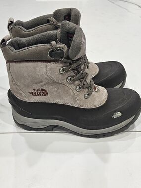 The North Face Taupe Suede and Black Rubber Winter Boots